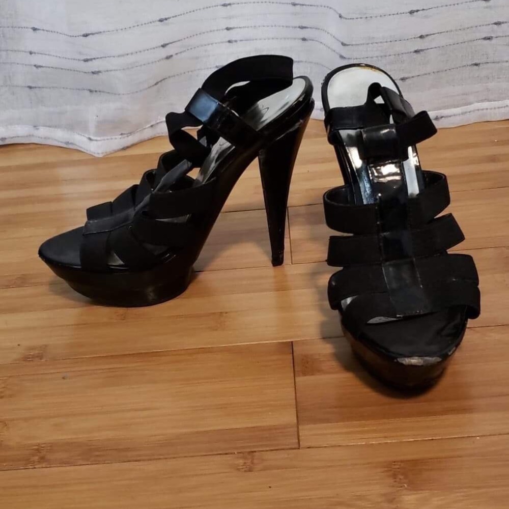 Black Multi Strap Heels